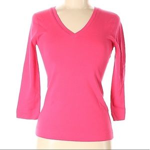 Three Dots Pink 3/4 Sleeve Shirt Medium